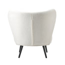 White Boucle Wingback Lounge Chair with Lumbar Pillow