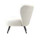 White Boucle Wingback Lounge Chair with Lumbar Pillow