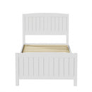 White Timber Single Size Platform Bed Frame