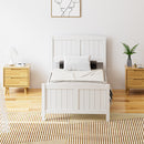 White Timber Single Size Platform Bed Frame