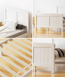 White Timber Single Size Platform Bed Frame