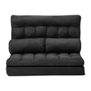 Charcoal Folding 2 Seater Floor Recliner Lounge Sofa Bed