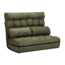 Green Folding 2 Seater Floor Recliner Lounge Sofa Bed