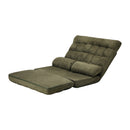 Green Folding 2 Seater Floor Recliner Lounge Sofa Bed