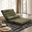 Green Folding 2 Seater Floor Recliner Lounge Sofa Bed
