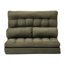Green Folding 2 Seater Floor Recliner Lounge Sofa Bed