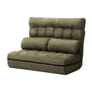 Green Folding 2 Seater Floor Recliner Lounge Sofa Bed