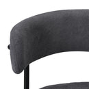 Set of 2 Dark Grey Boucle Dining Chairs with Seat and Backrest