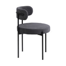 Set of 2 Dark Grey Boucle Dining Chairs with Seat and Backrest