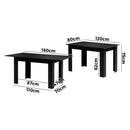 Black Extendable Dining Table 160cm