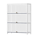 White Display Cabinet with 3 Tiers and Clear Door