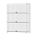 White Display Cabinet with 3 Tiers and Clear Door