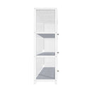 White Display Cabinet with 3 Tiers and Clear Door