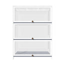 White Display Cabinet with 3 Tiers and Clear Door