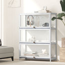 White Display Cabinet with 3 Tiers and Clear Door