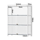 White Display Cabinet with 3 Tiers and Clear Door