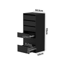 Black Wardrobe Shelf Unit with 6 Drawers