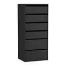 Black Wardrobe Shelf Unit with 6 Drawers
