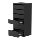 Black Wardrobe Shelf Unit with 6 Drawers