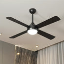 52 Inch Black AC Ceiling Fan with Light Remote Control and 4 Blades