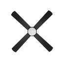 52 Inch Black AC Ceiling Fan with Light Remote Control and 4 Blades