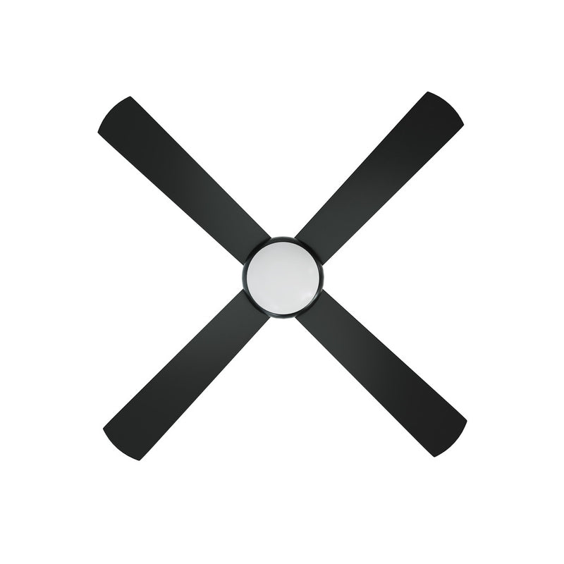 52 Inch Black AC Ceiling Fan with Light Remote Control and 4 Blades