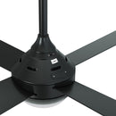 52 Inch Black AC Ceiling Fan with Light Remote Control and 4 Blades