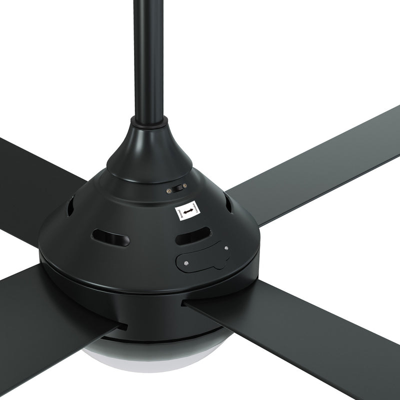 52 Inch Black AC Ceiling Fan with Light Remote Control and 4 Blades