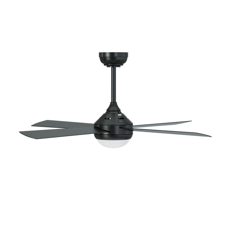 52 Inch Black AC Ceiling Fan with Light Remote Control and 4 Blades