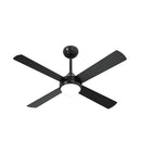 52 Inch Black AC Ceiling Fan with Light Remote Control and 4 Blades