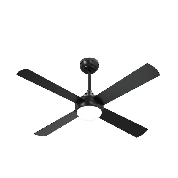 52 Inch Black AC Ceiling Fan with Light Remote Control and 4 Blades