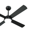 52 Inch Black AC Ceiling Fan with Light Remote Control and 4 Blades