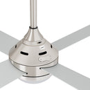 52 Inch Silver AC Ceiling Fan with Light Remote Control and 4 Blades