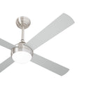 52 Inch Silver AC Ceiling Fan with Light Remote Control and 4 Blades