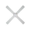 52 Inch Silver AC Ceiling Fan with Light Remote Control and 4 Blades