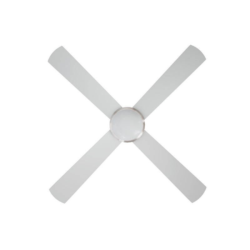 52 Inch Silver AC Ceiling Fan with Light Remote Control and 4 Blades