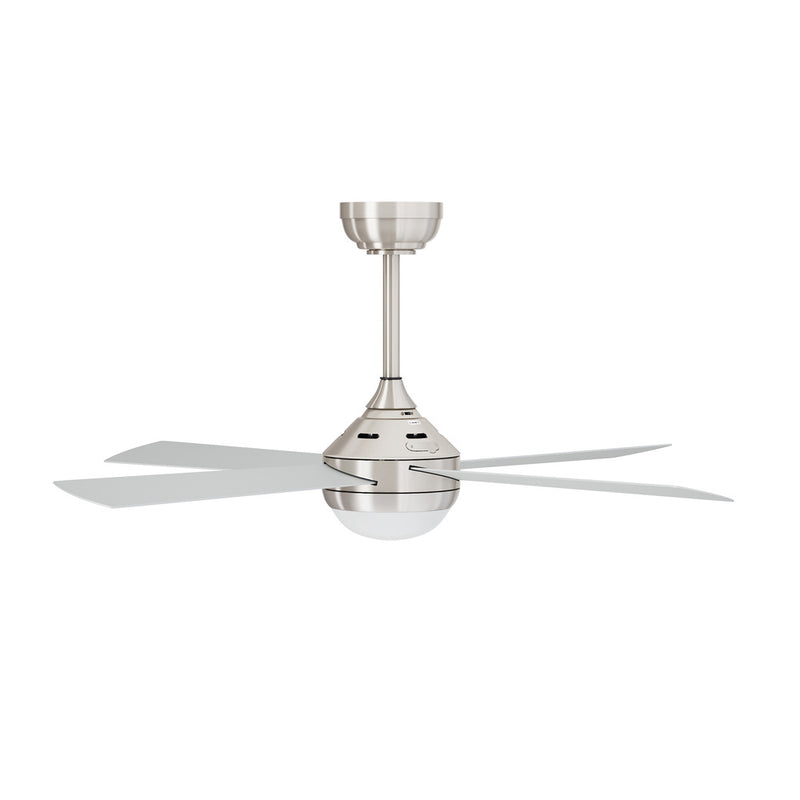 52 Inch Silver AC Ceiling Fan with Light Remote Control and 4 Blades