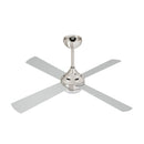 52 Inch Silver AC Ceiling Fan with Light Remote Control and 4 Blades