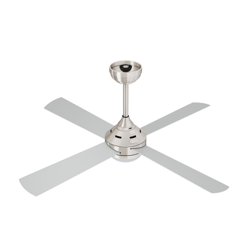 52 Inch Silver AC Ceiling Fan with Light Remote Control and 4 Blades