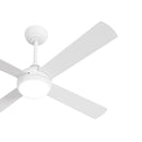 52 Inch White AC Ceiling Fan with Light Remote Control and 4 Blades