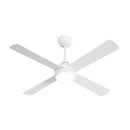 52 Inch White AC Ceiling Fan with Light Remote Control and 4 Blades