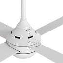 52 Inch White AC Ceiling Fan with Light Remote Control and 4 Blades