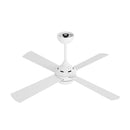 52 Inch White AC Ceiling Fan with Light Remote Control and 4 Blades