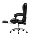 Black PU Leather Massage Office Chair with Footrest