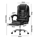 Black PU Leather Massage Office Chair with Footrest