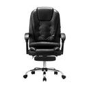 Black PU Leather Massage Office Chair with Footrest