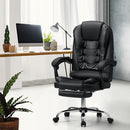 Black PU Leather Massage Office Chair with Footrest