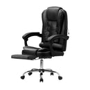 Black PU Leather Massage Office Chair with Footrest
