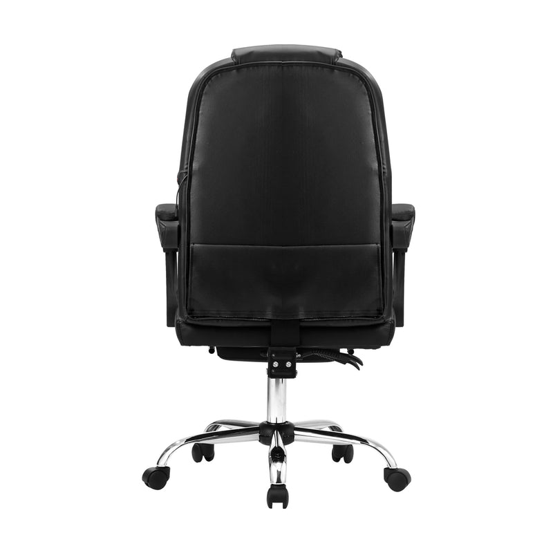 Black PU Leather Massage Office Chair with Footrest