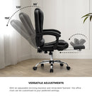 Black PU Leather Massage Office Chair with Footrest